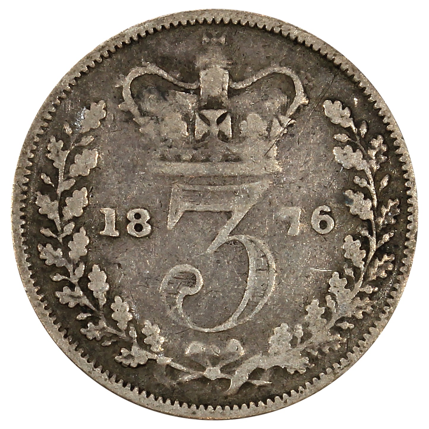 Great Britain 1876 3 Pence Very Good (VG8)