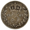 Great Britain 1901 3 Pence Fine (F12)