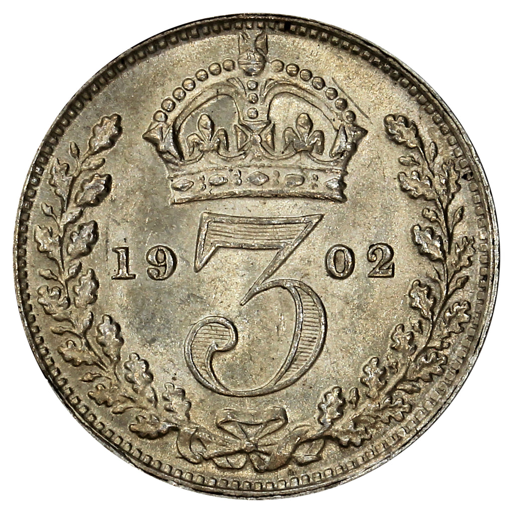 Great Britain 1902 3 Pence Brilliant Uncirculated (MS63)
