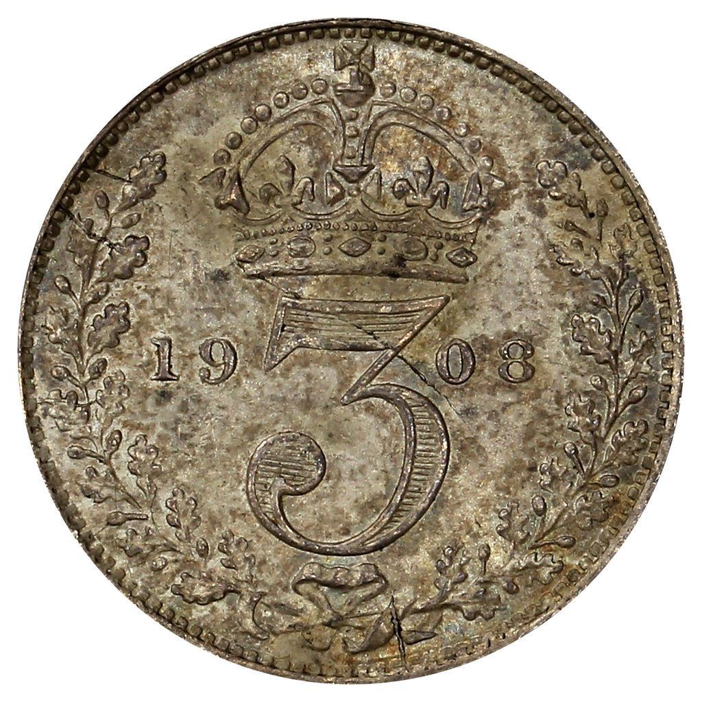 Great Britain 1908 3 Pence Uncirculated (MS60)