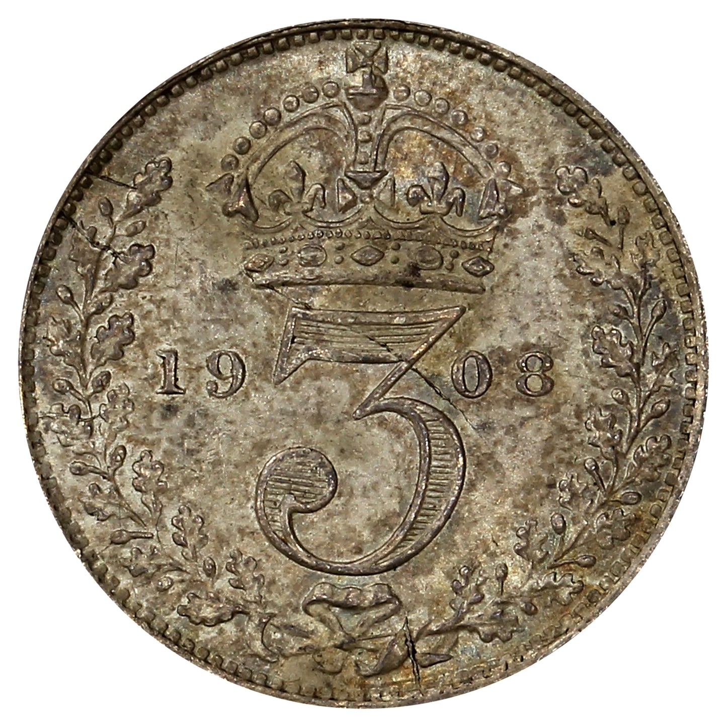 Great Britain 1908 3 Pence Uncirculated (MS60)