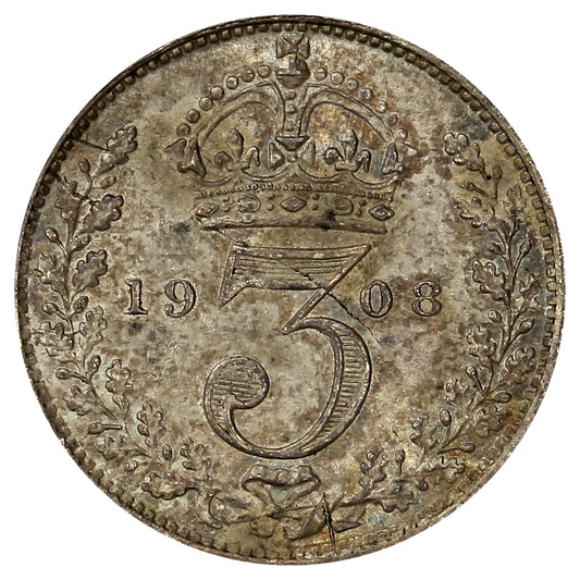 Great Britain 1908 3 Pence Uncirculated (MS60)