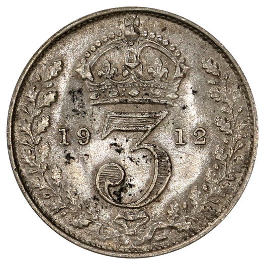 Great Britain 1912 3 Pence Extra Fine (EF40)