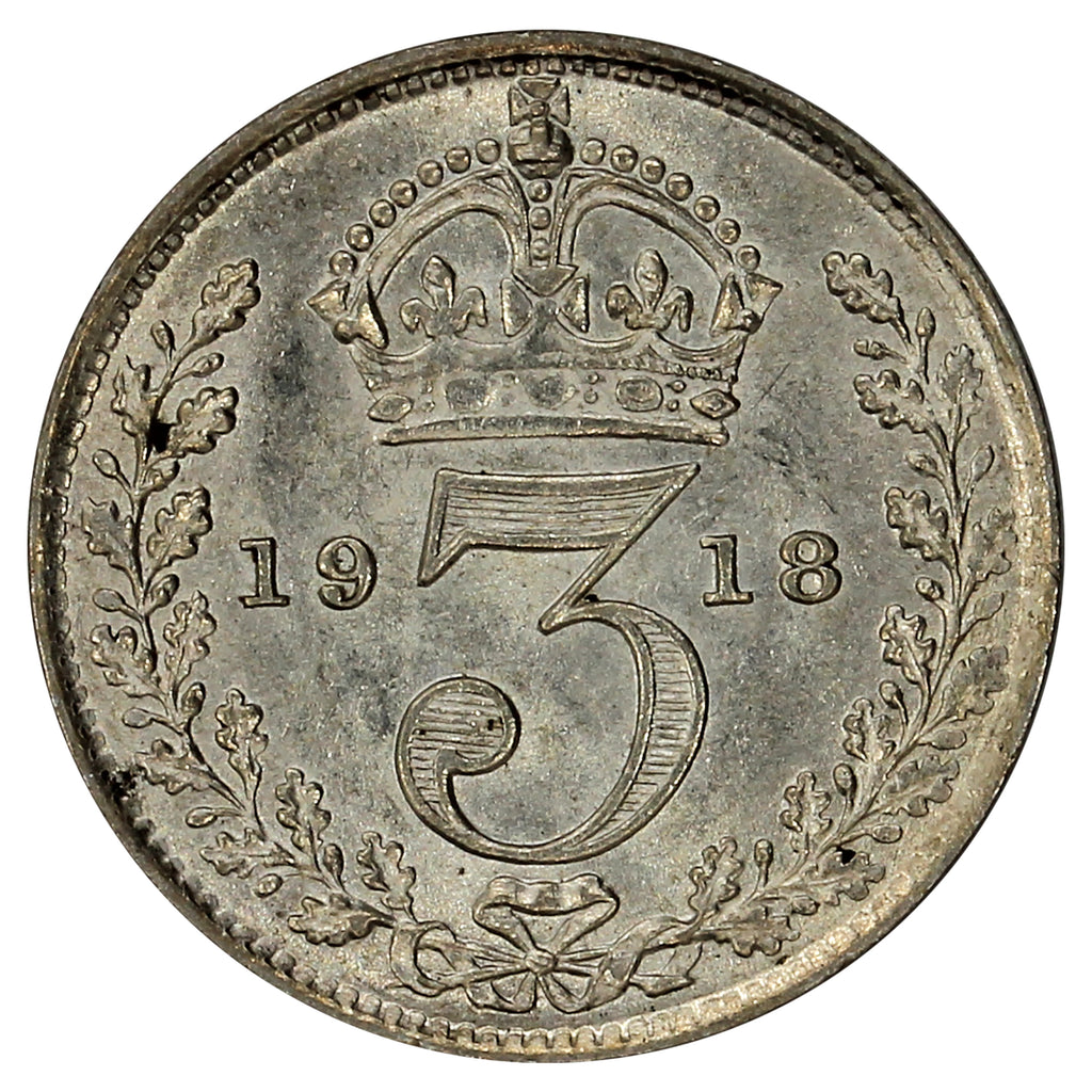 Great Britain 1918 3 Pence Brilliant Uncirculated (MS63)