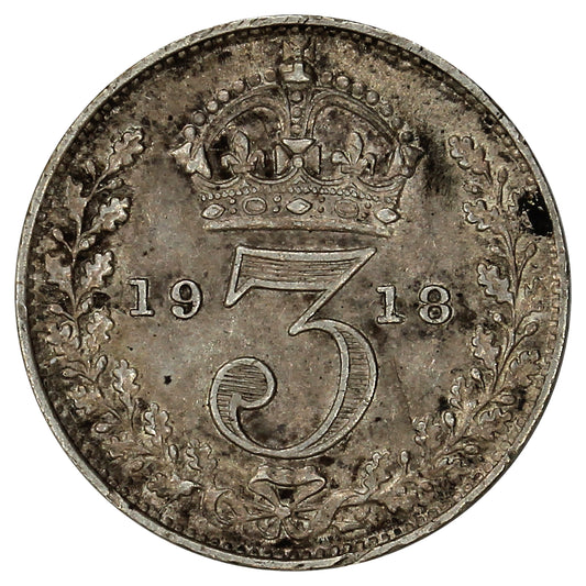 Great Britain 1918 3 Pence Extra Fine (EF40)