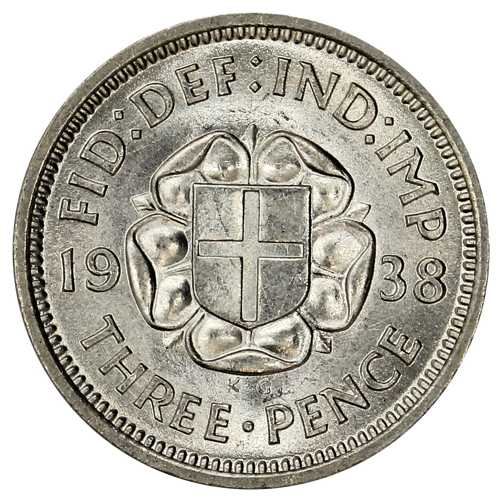 Great Britain 1938 Silver 3 Pence Brilliant Uncirculated (MS63)