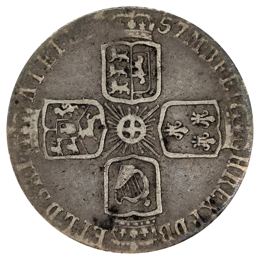 Great Britain 1757 George II 6 Pence F-VF (F15)