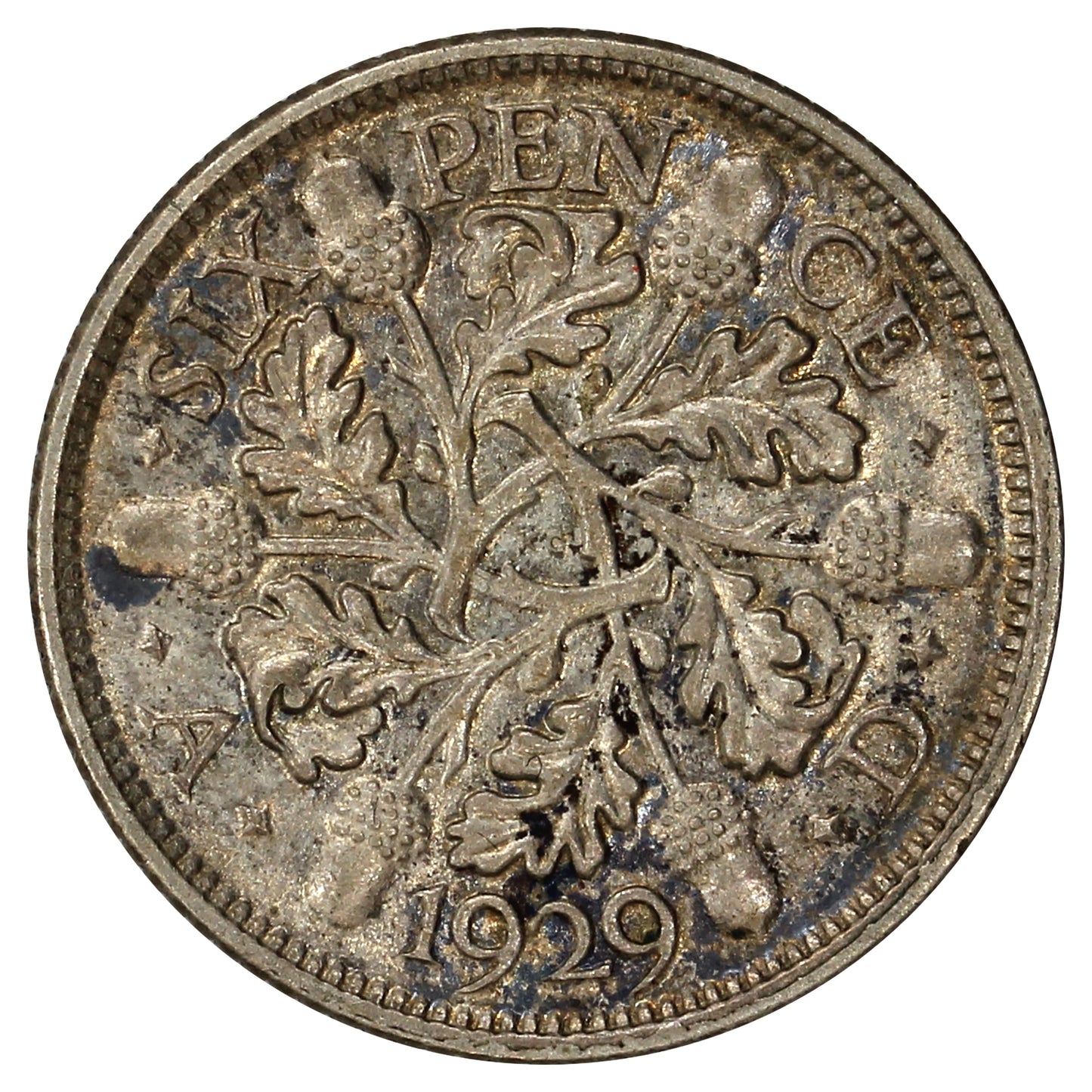 Great Britain 1929 6 Pence Almost Uncirculated (AU50)