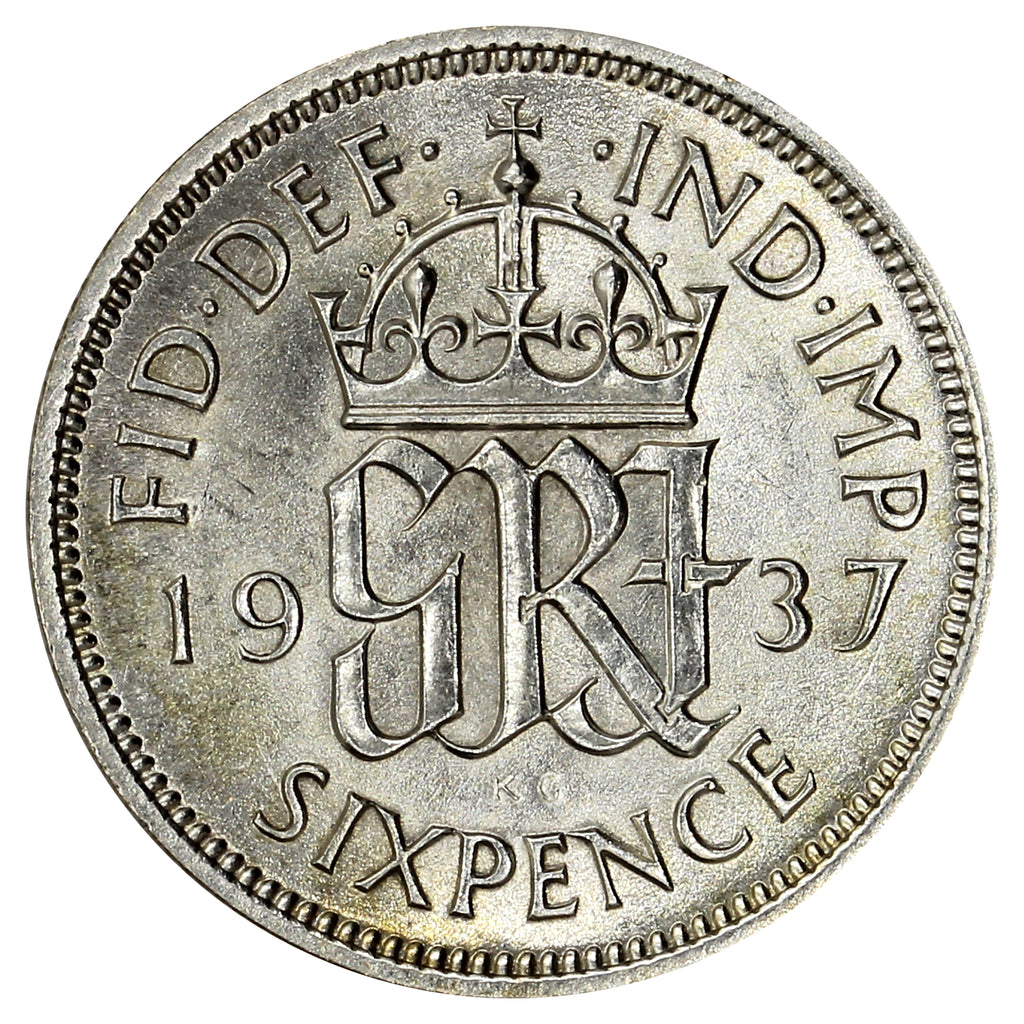 Great Britain 1937 6 Pence Brilliant Uncirculated (MS63)