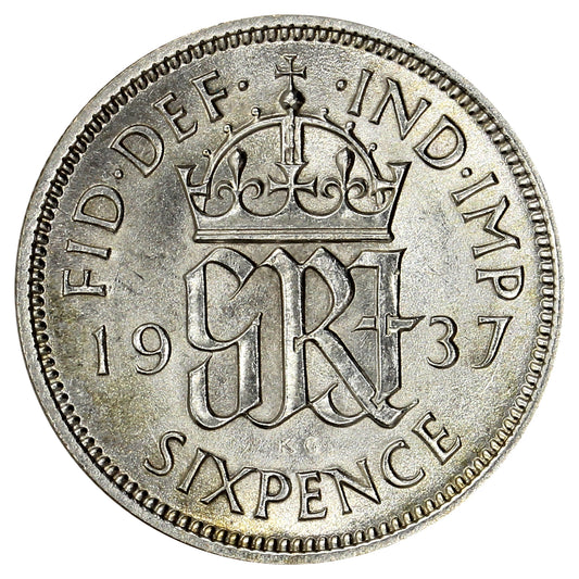 Great Britain 1937 6 Pence Brilliant Uncirculated (MS63)