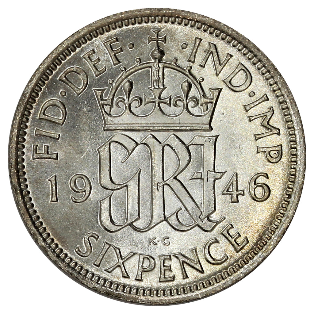 Great Britain 1946 6 Pence Brilliant Uncirculated (MS63)