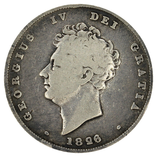 Great Britain 1826 George IV Shilling Very Good (VG8)