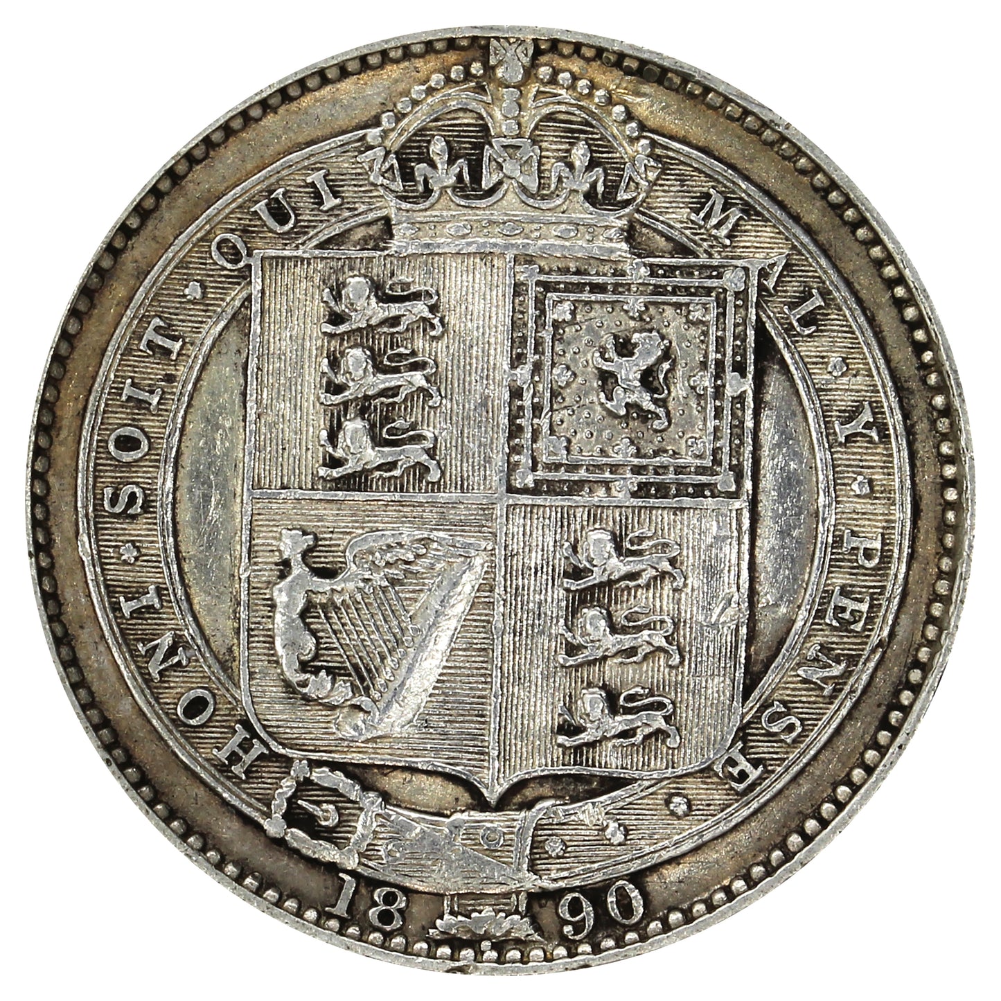 Great Britain 1890 Shilling EF-AU (EF45)