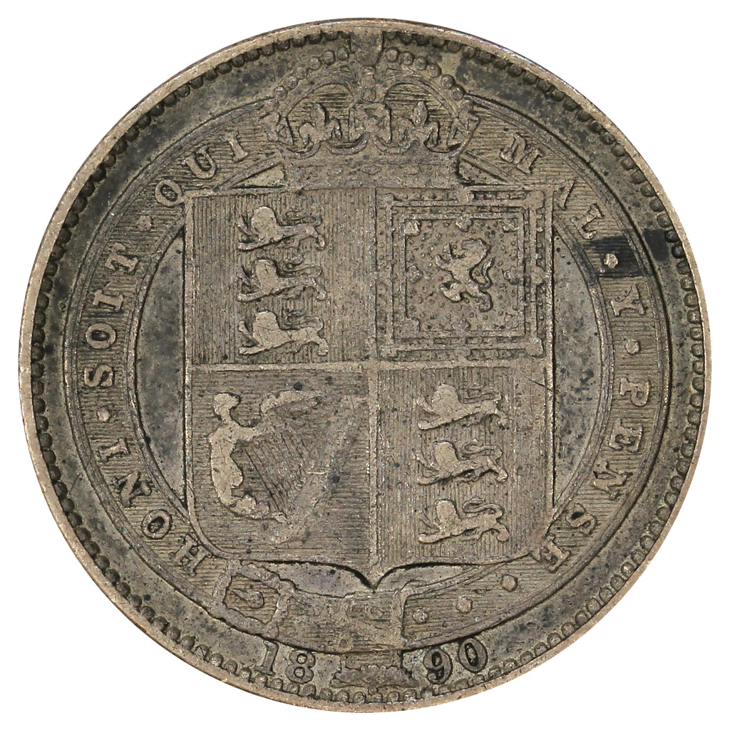 Great Britain 1890 Shilling VF-EF (VF30)