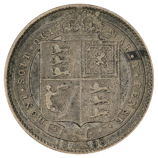 Great Britain 1890 Shilling VF-EF (VF30)
