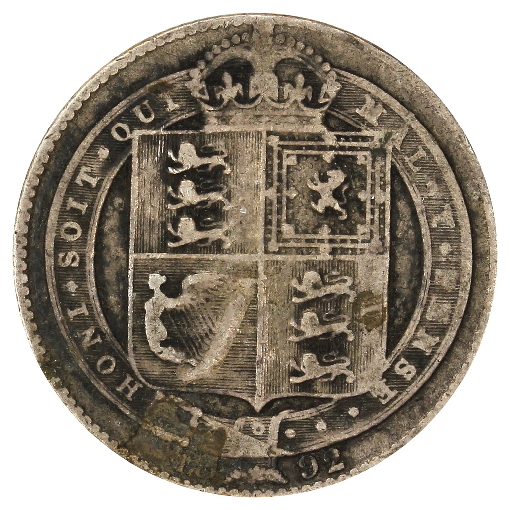 Great Britain 1892 Shilling Fine (F12)
