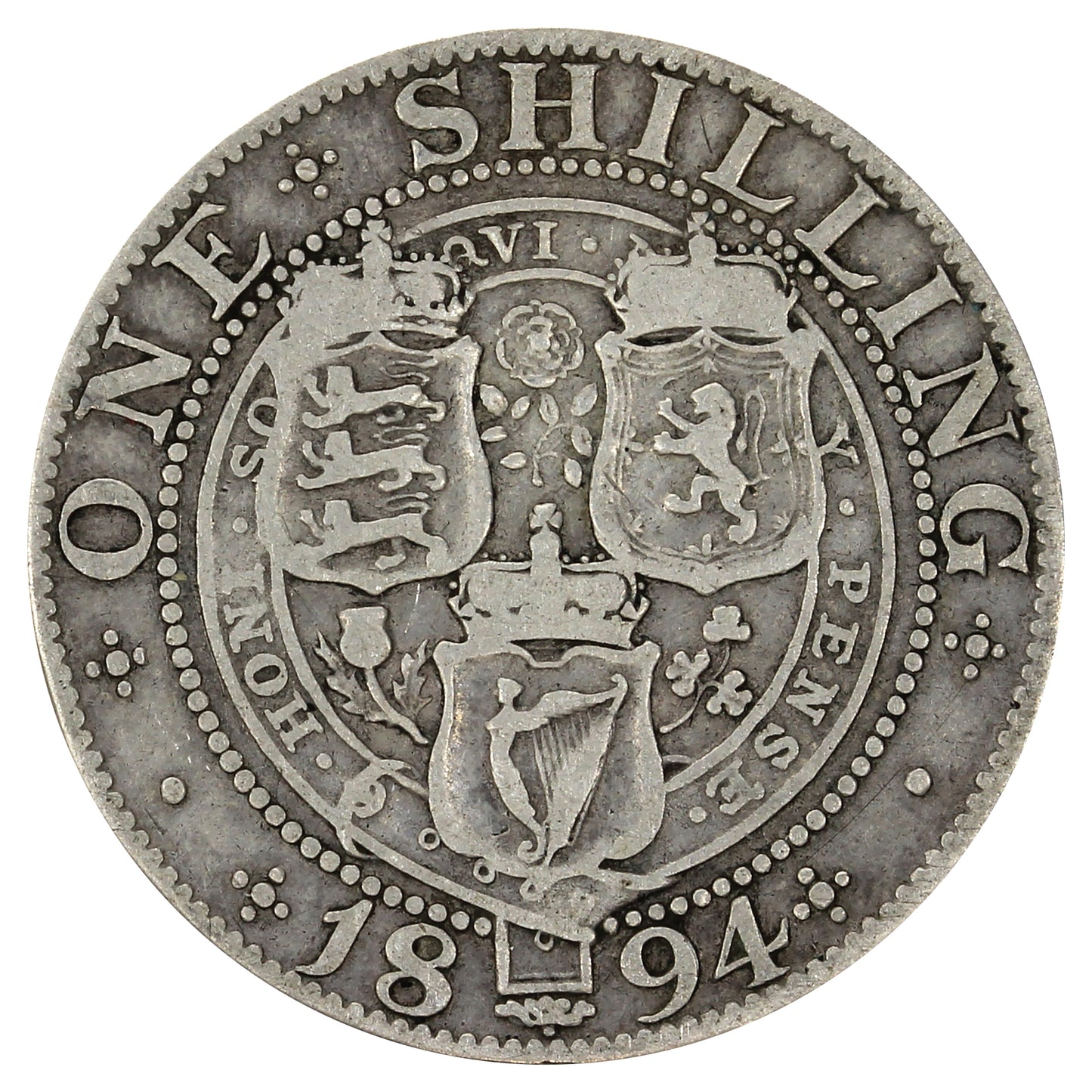 Great Britain 1894 Shilling Very Good (VG8)