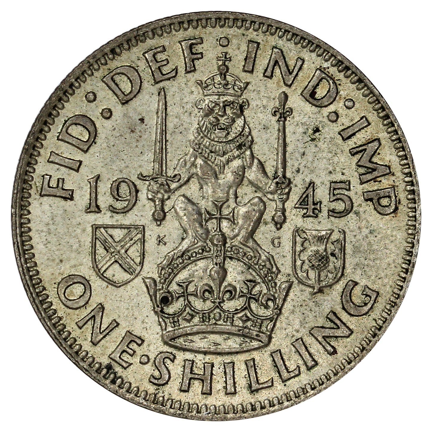 Great Britain 1945 Shilling Almost Uncirculated (AU50)