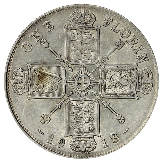 Great Britain 1918 Florin VF-EF (VF30)