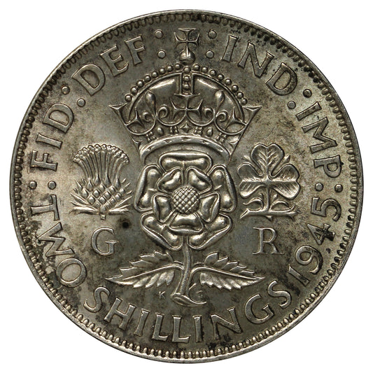 Great Britain 1945 2 Shillings Uncirculated (MS60)