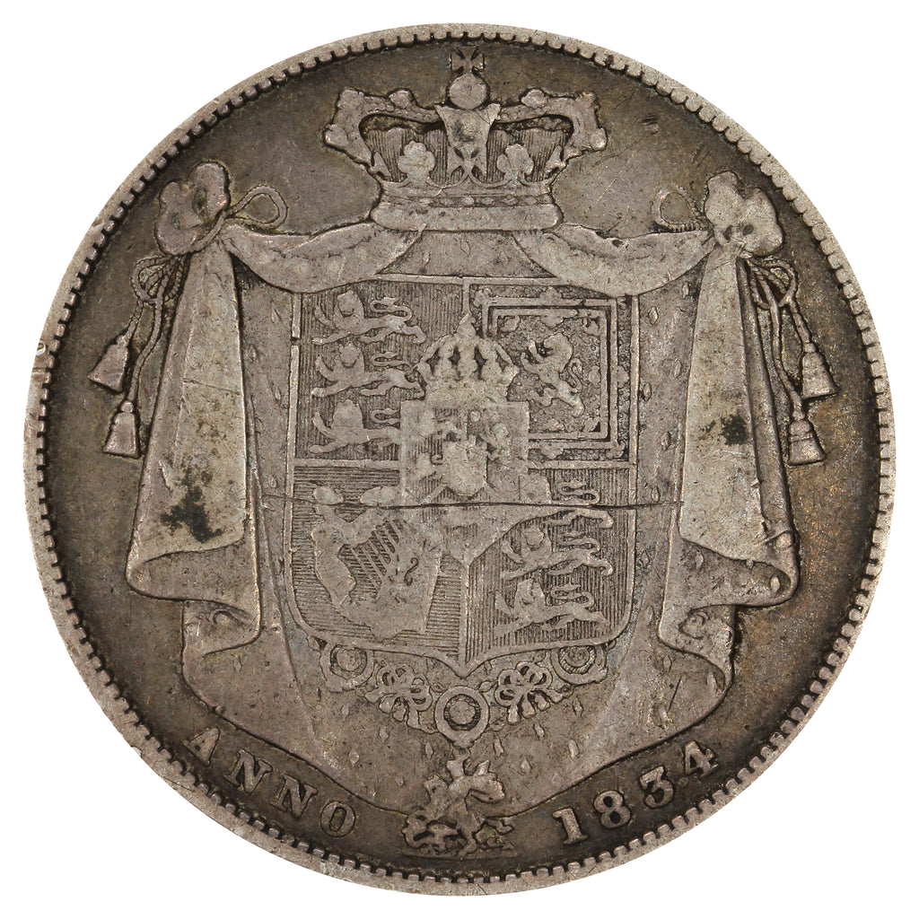 Great Britain 1834 William IV 1/2 Crown F-VF (F15)