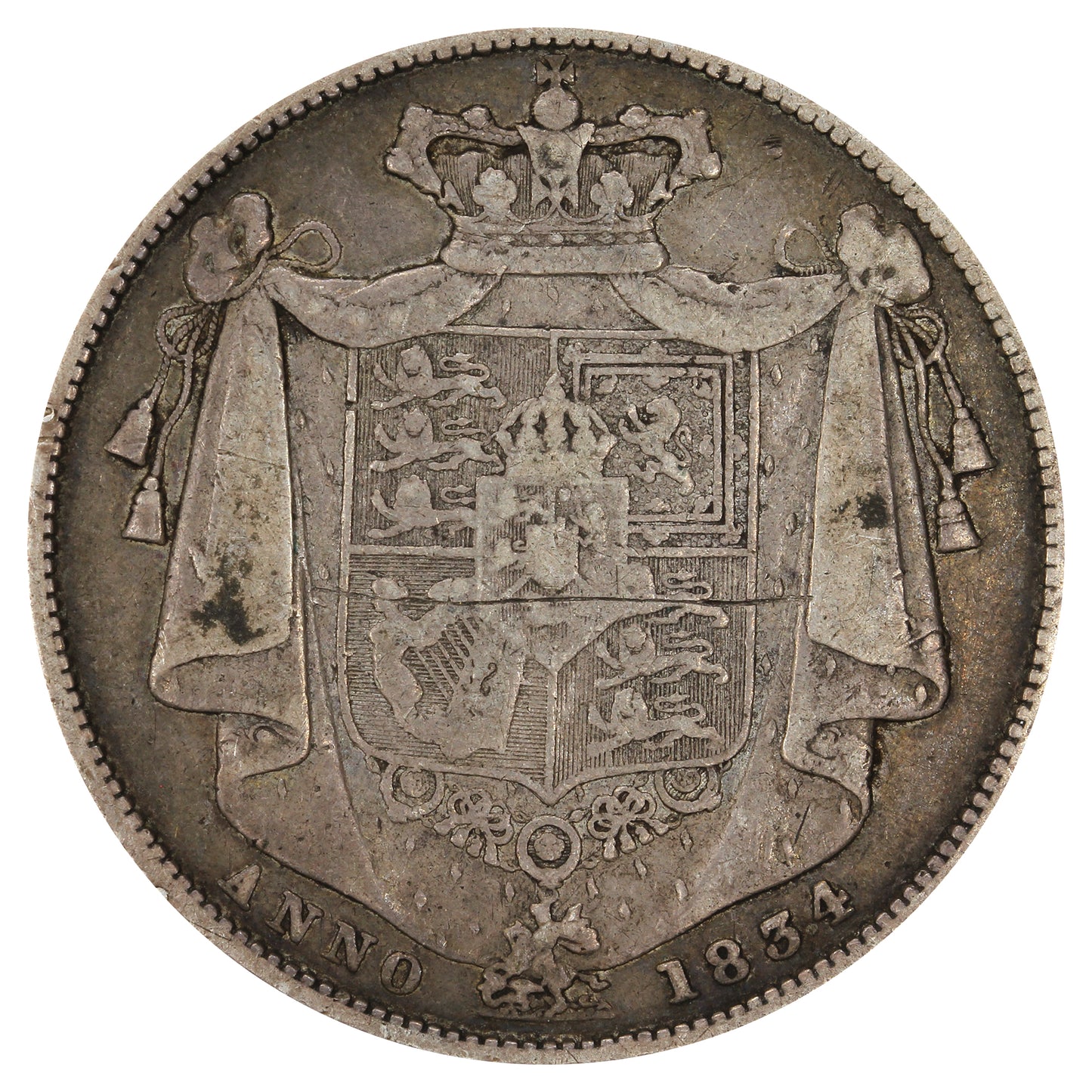 Great Britain 1834 William IV 1/2 Crown F-VF (F15)