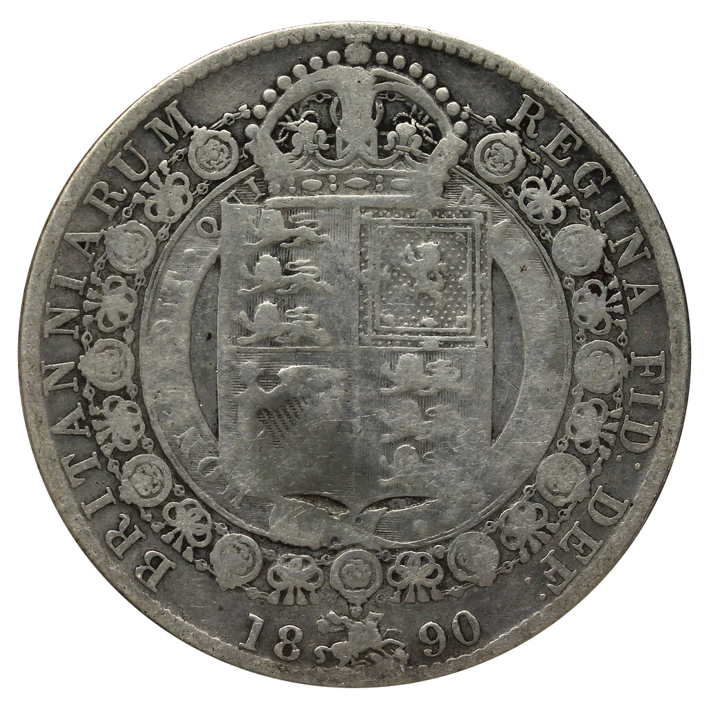 Great Britain 1890 1/2 Crown Very Good (VG8)