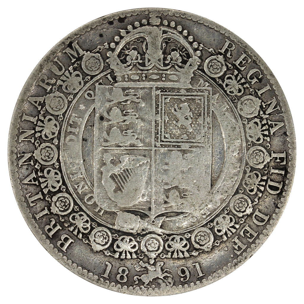 Great Britain 1891 1/2 Crown Very Good (VG8)