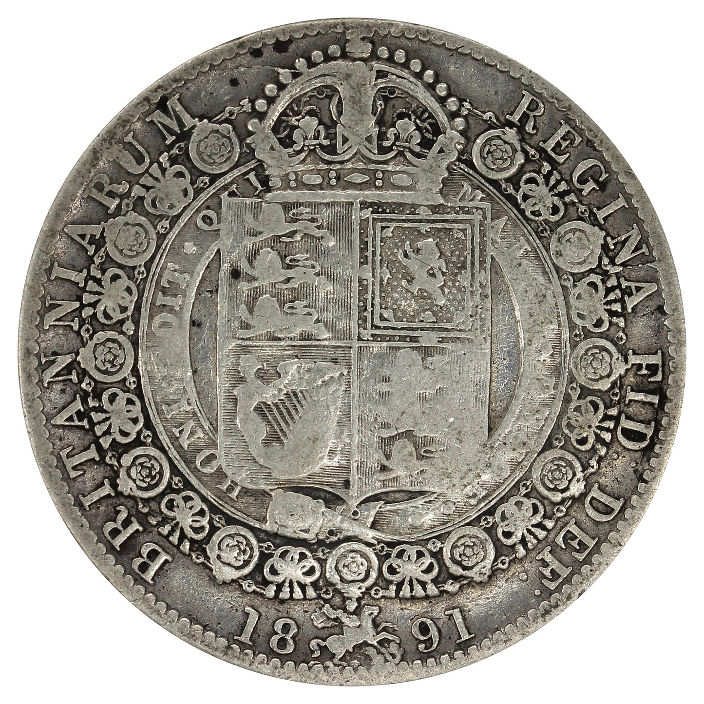 Great Britain 1891 1/2 Crown Very Good (VG8)