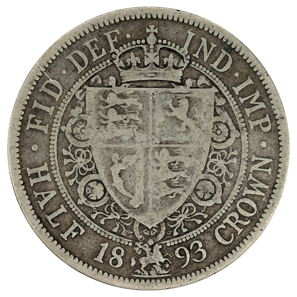 Great Britain 1893 1/2 Crown Very Good (VG8)
