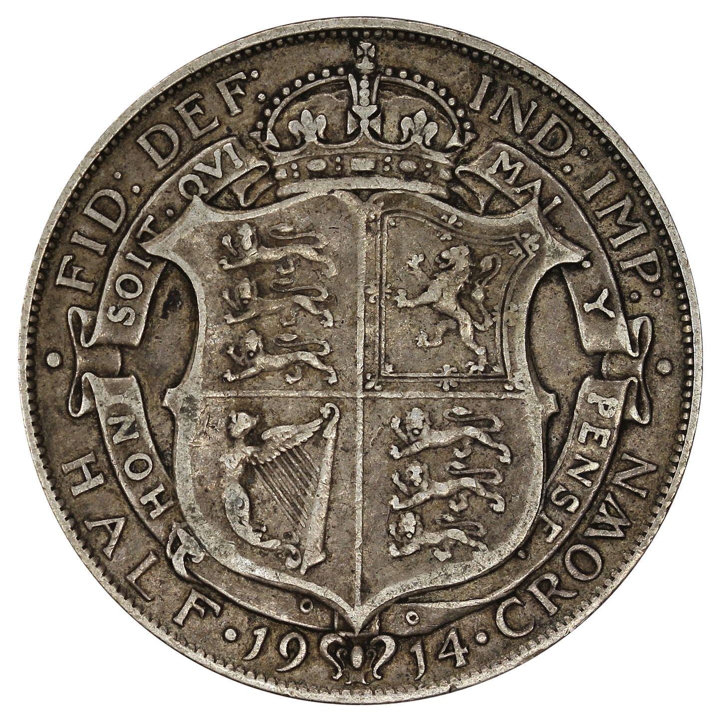 Great Britain 1914 1/2 Crown Very Fine (VF20)