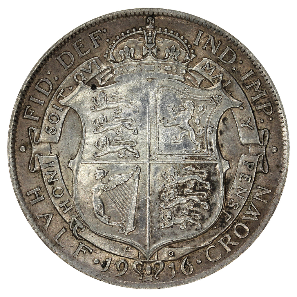 Great Britain 1916 1/2 Crown Almost Uncirculated (AU50)