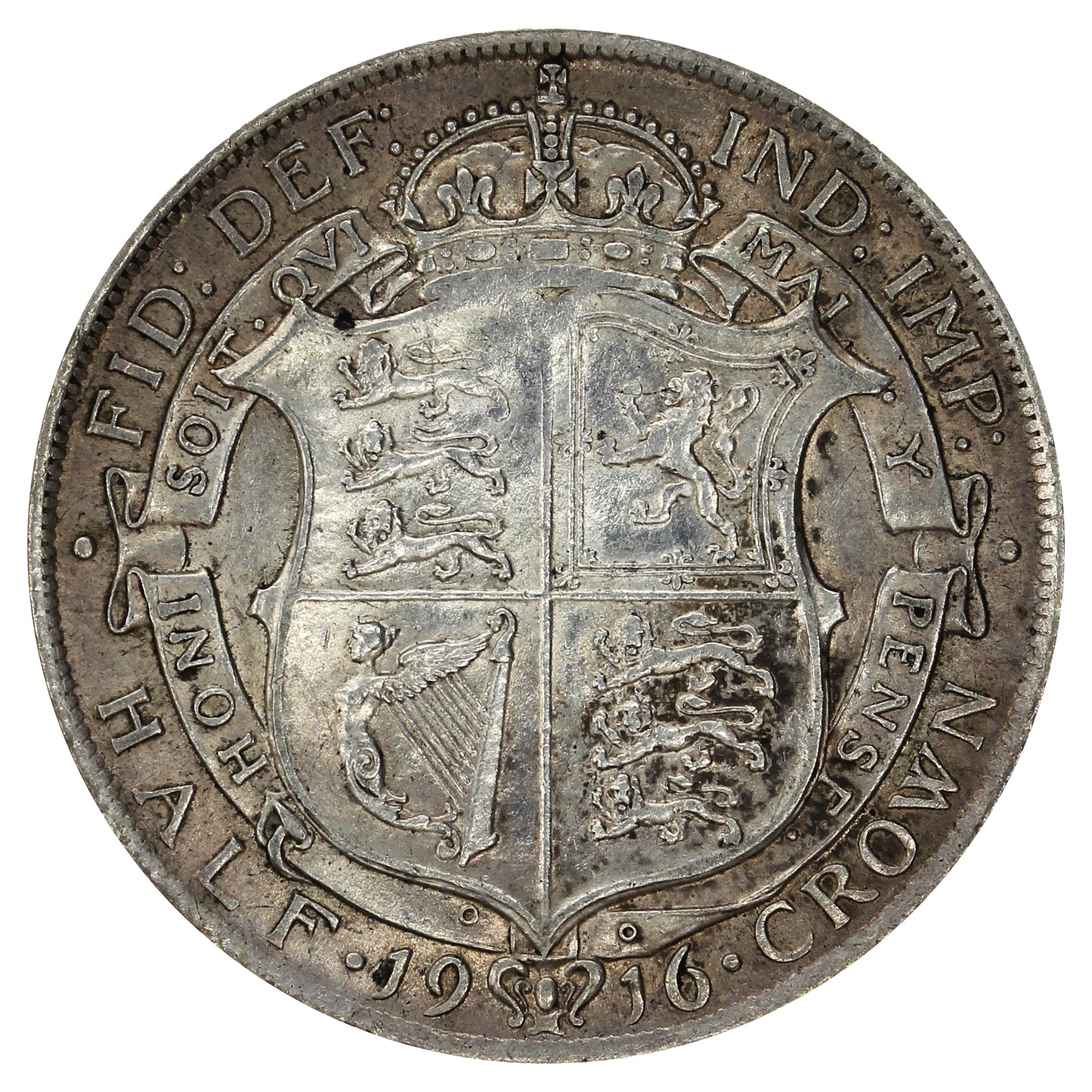 Great Britain 1916 1/2 Crown Almost Uncirculated (AU50)