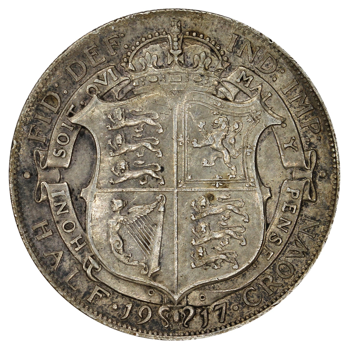 Great Britain 1917 1/2 Crown Extra Fine (EF40)