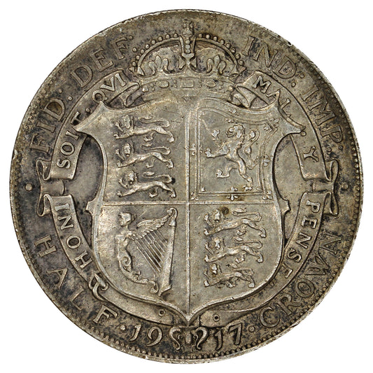 Great Britain 1917 1/2 Crown Extra Fine (EF40)