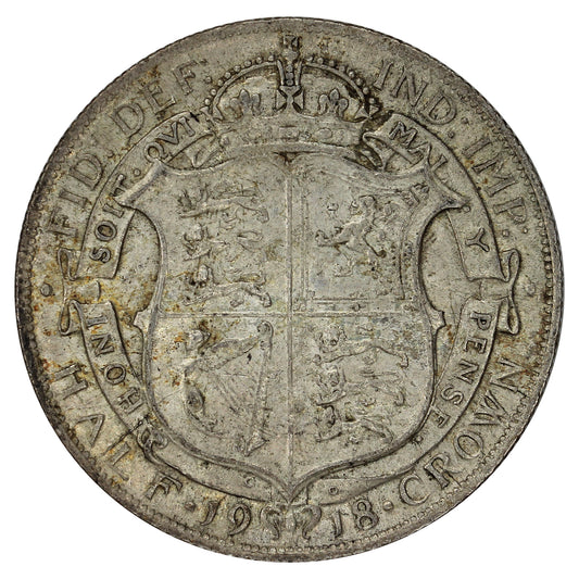 Great Britain 1918 1/2 Crown EF-AU (EF45)