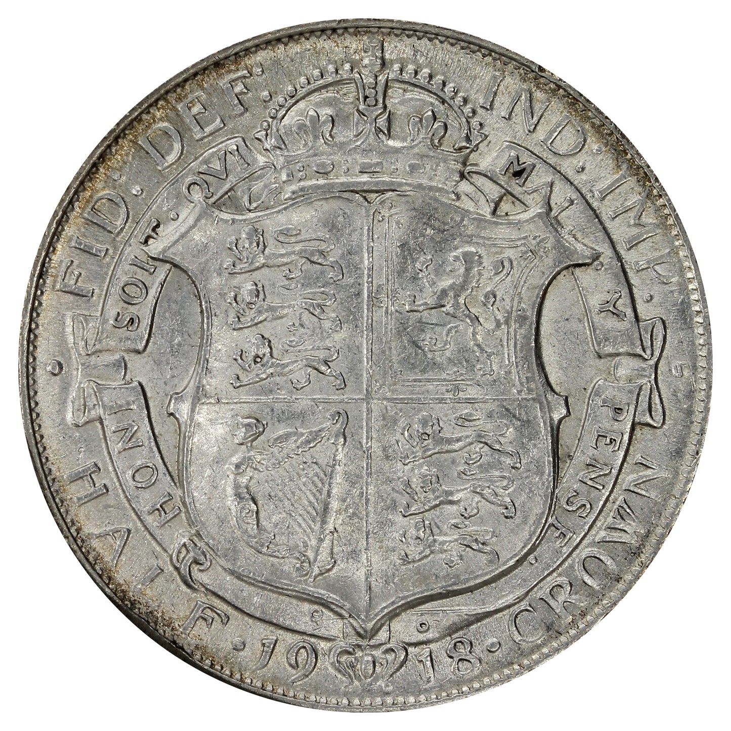 Great Britain 1918 1/2 Crown Extra Fine (EF40)