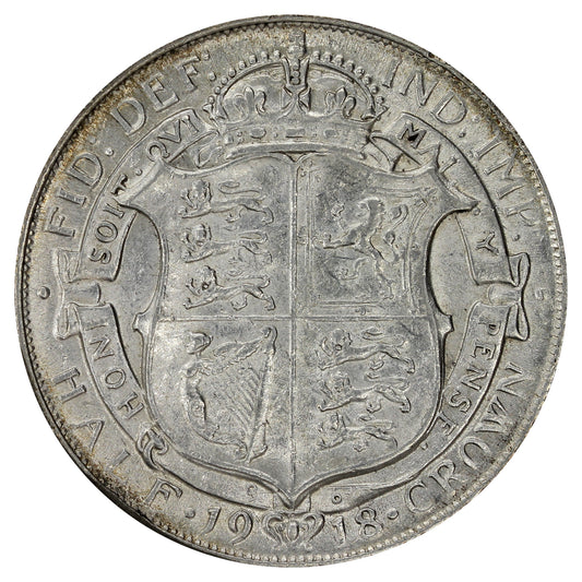 Great Britain 1918 1/2 Crown Extra Fine (EF40)