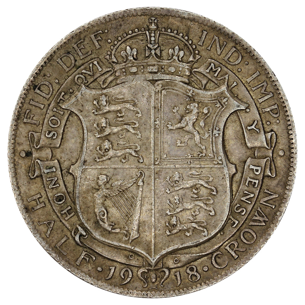 Great Britain 1918 1/2 Crown VF-EF (VF30)