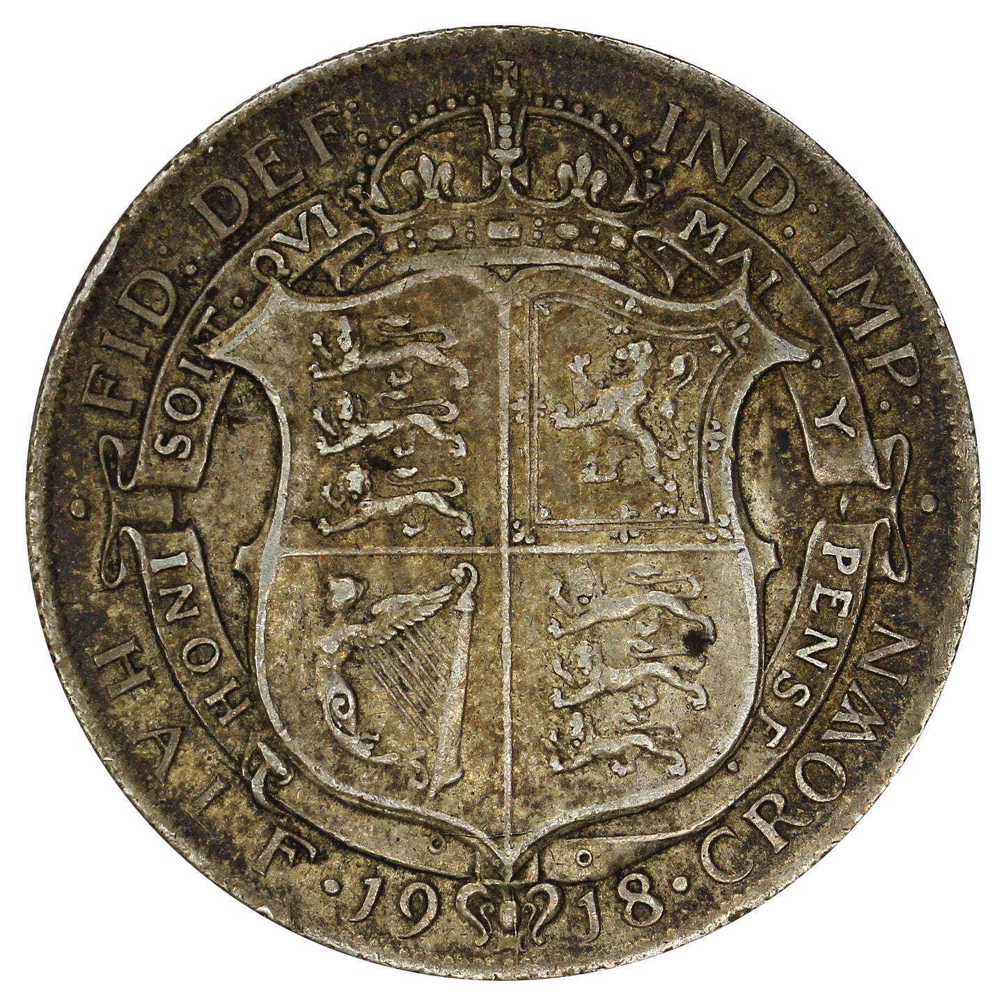 Great Britain 1918 1/2 Crown Very Fine (VF20)