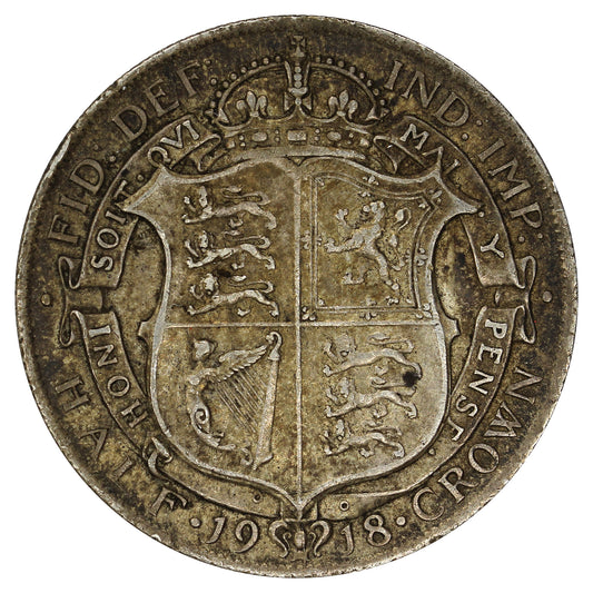 Great Britain 1918 1/2 Crown Very Fine (VF20)