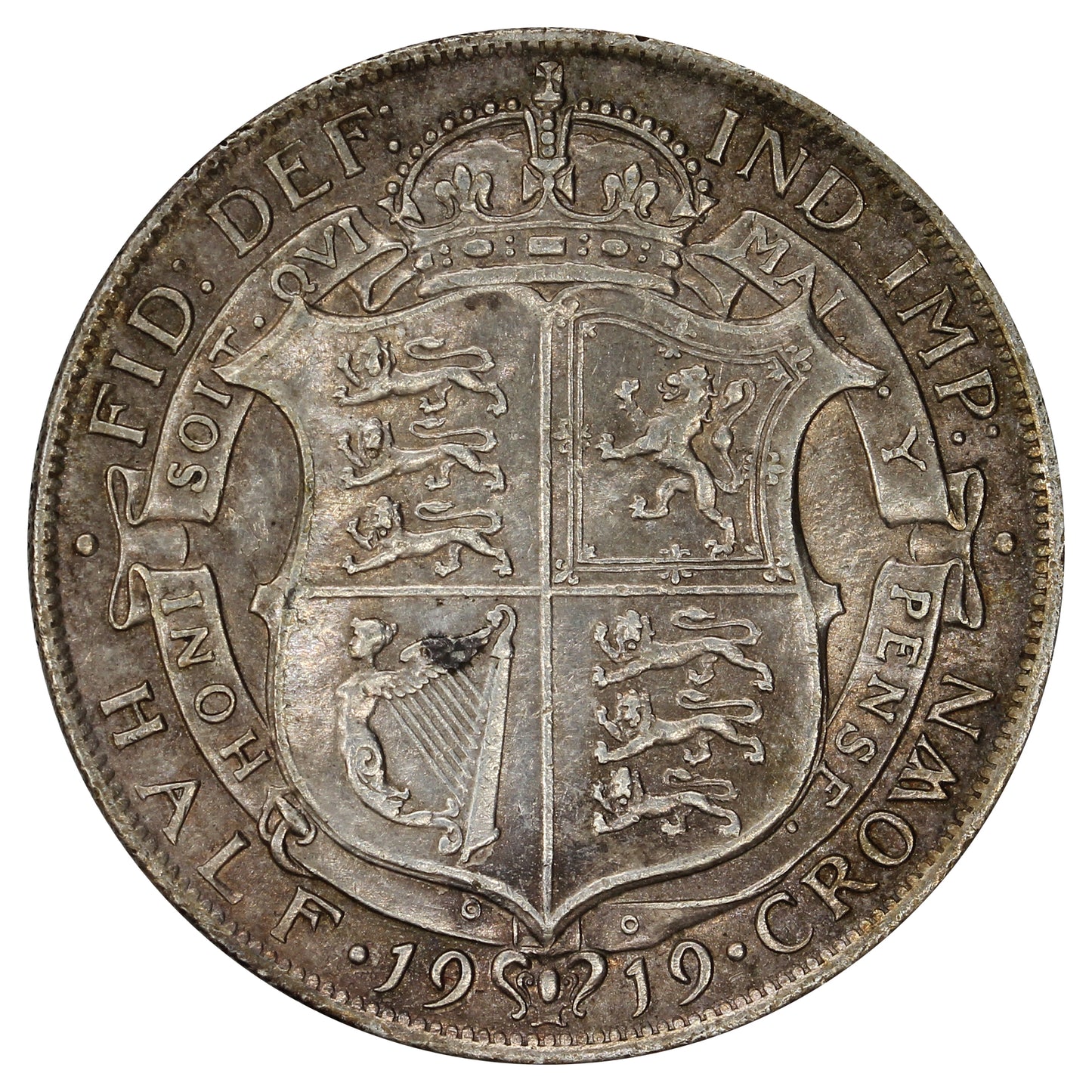 Great Britain 1919 1/2 Crown Extra Fine (EF40)