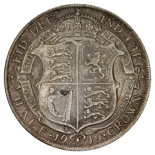 Great Britain 1919 1/2 Crown Extra Fine (EF40)