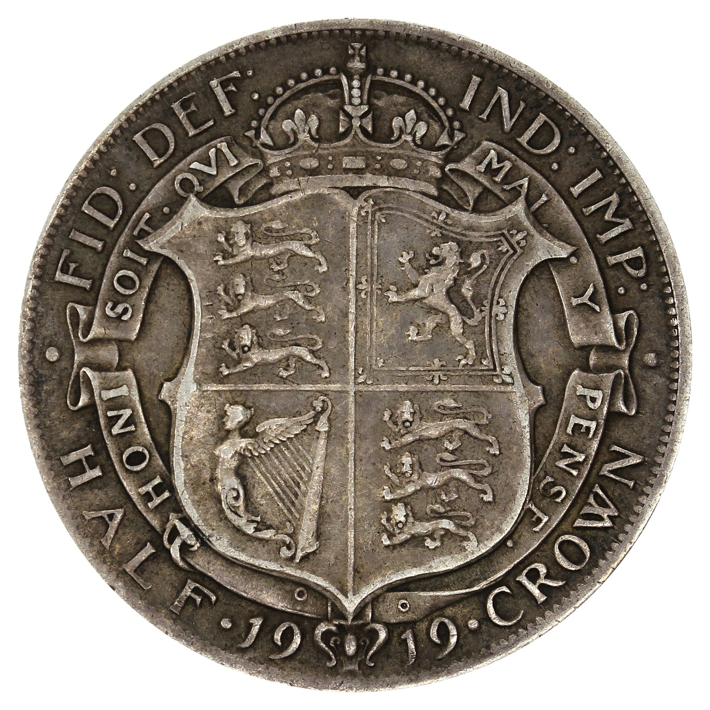 Great Britain 1919 1/2 Crown Very Fine (VF20)