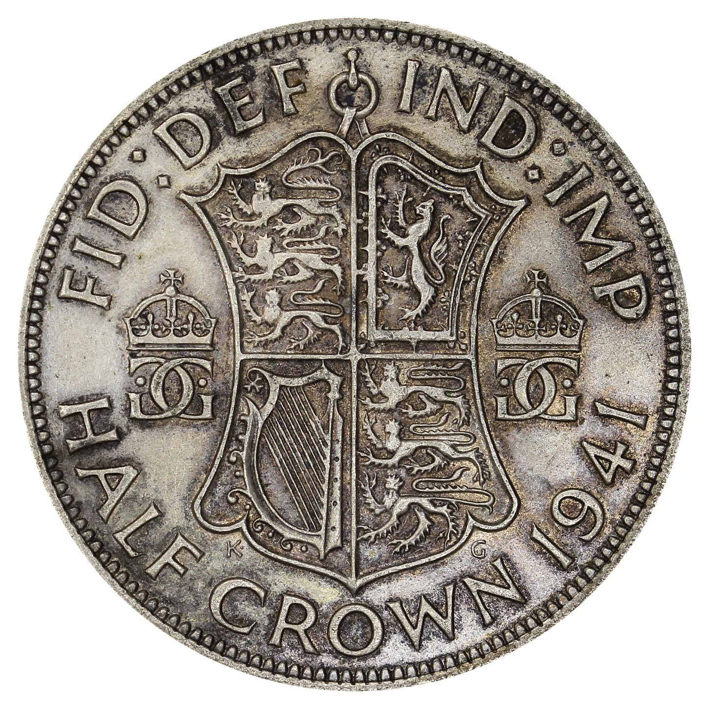 Great Britain 1941 1/2 Crown Almost Uncirculated (AU50)