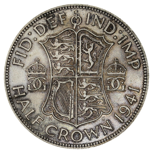 Great Britain 1941 1/2 Crown Almost Uncirculated (AU50)