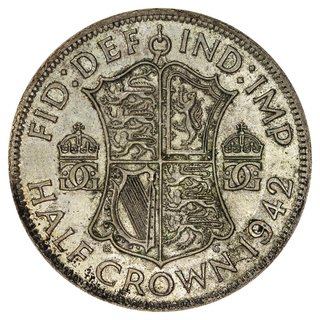 Great Britain 1942 1/2 Crown Almost Uncirculated (AU50)