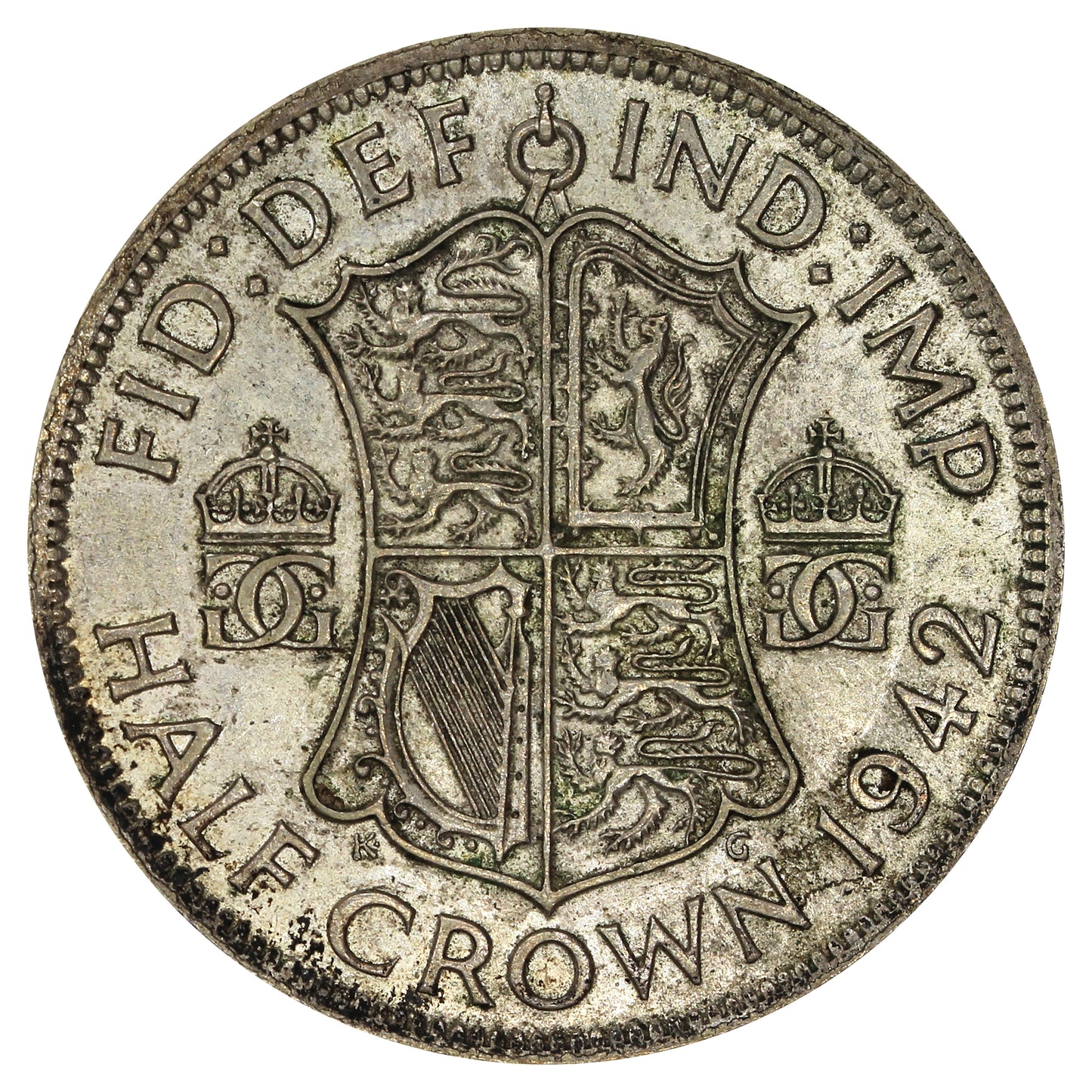 Great Britain 1942 1/2 Crown Almost Uncirculated (AU50)