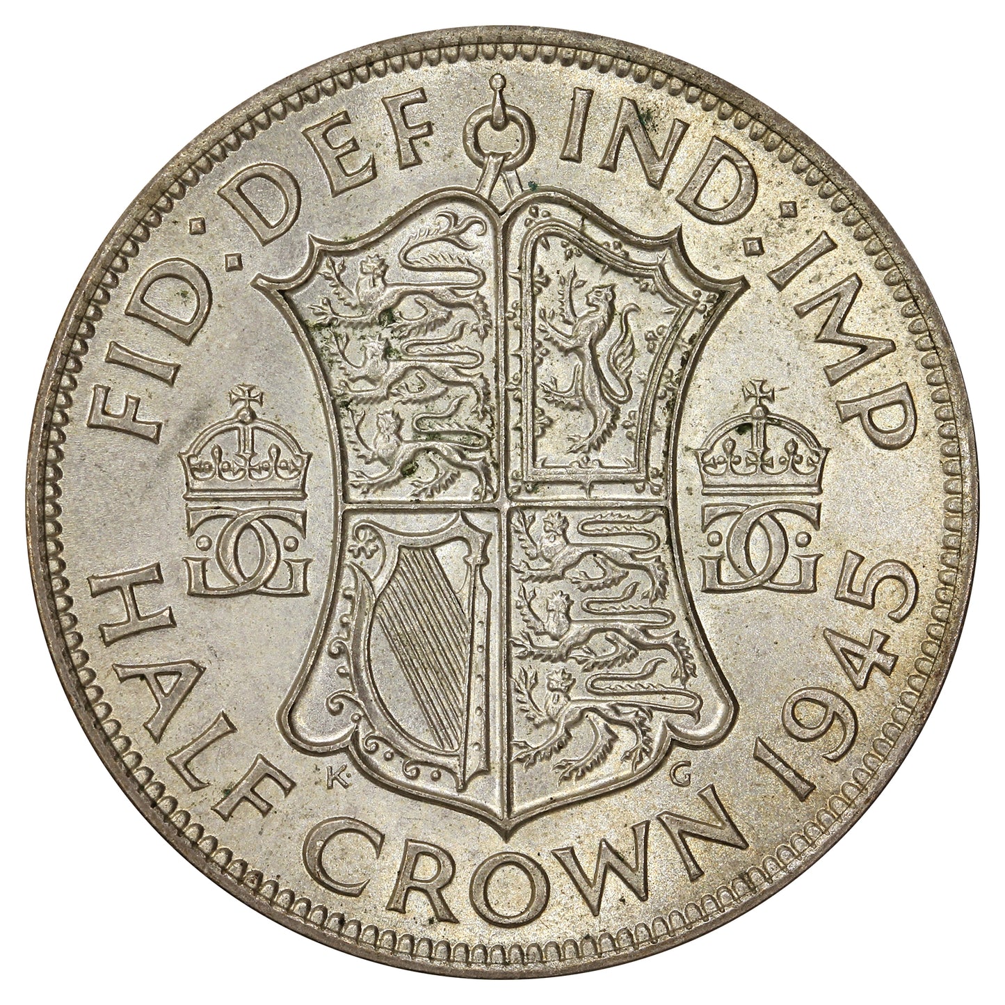 Great Britain 1945 1/2 Crown Brilliant Uncirculated (MS63)