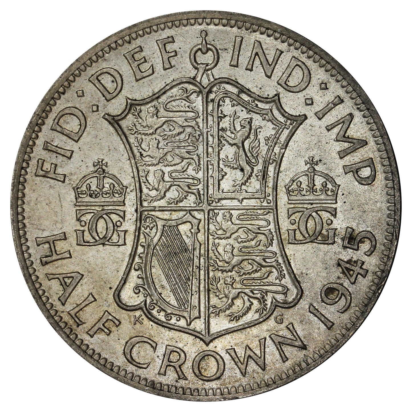 Great Britain 1945 1/2 Crown Au-UNC (AU55)